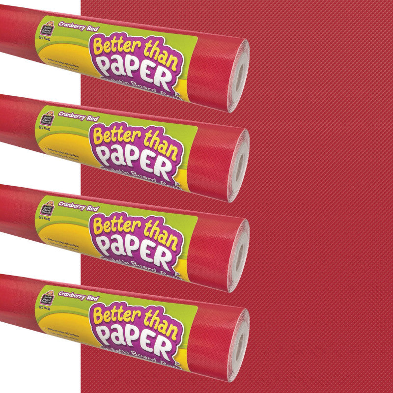Better Than Paper® Bulletin Board Roll, 4' x 12', Cranberry Red, 4-Pack