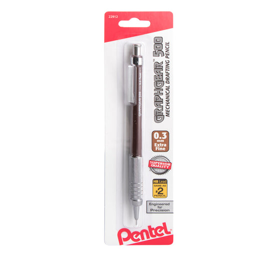 GraphGear 500 Automatic Drafting Pencil (0.3mm), Brown Barrel , 1 Count