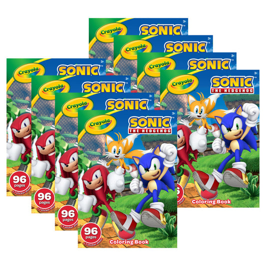 Sonic the Hedgehog Coloring Book, 96 Coloring Pages, Pack of 8