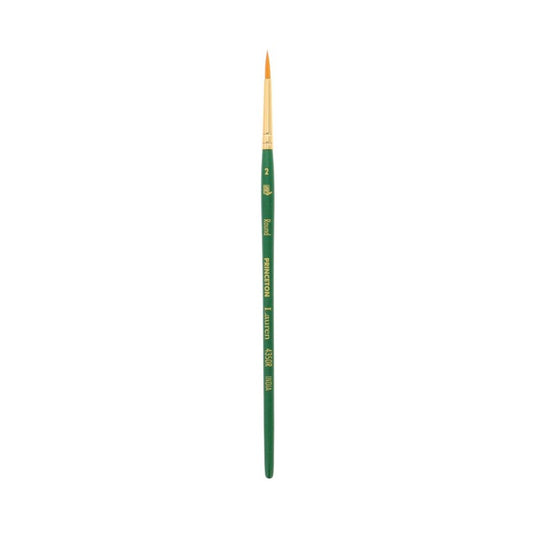 Lauren Round Brush, Synthetic Bristles, Short Handle Watercolor Paintbrush, Evergreen, Size 2, 1 Count