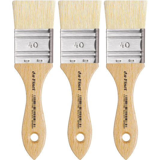 MAESTRO2 Mottler Brush, Natural Bristle, Acrylic & Oil, Flat, Series 2475, Size 40, Pack of 3