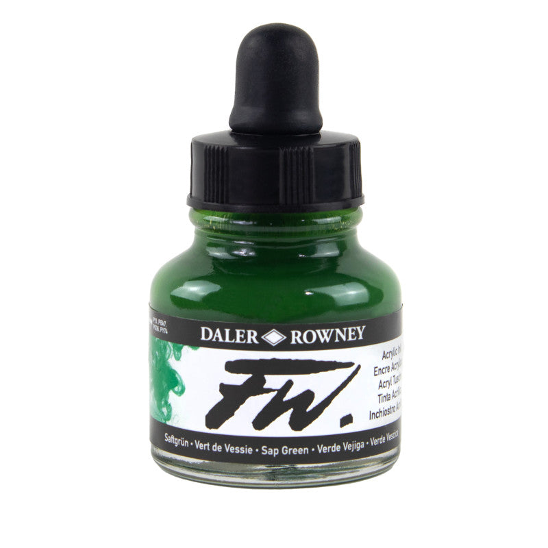 FW Acrylic Ink, Sap Green, 29.5ml, 1 Count