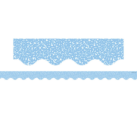 Composition Blue Scalloped Border Trim, 35 Feet