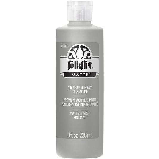 Acrylic Paint Matte, 8oz., Steel Gray
