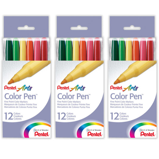 Color Pen, 12 Colors Per Set, 3 Sets