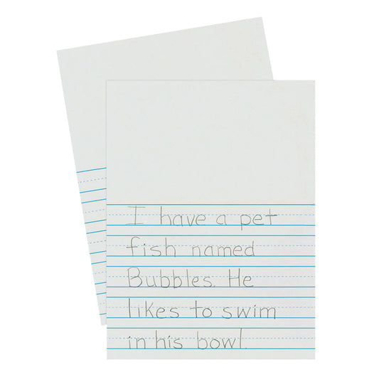 Newsprint Handwriting Paper, Picture Story, 7/8" x 7/16" x 7/16" Ruled Short, 9" x 12", 500 Sheets