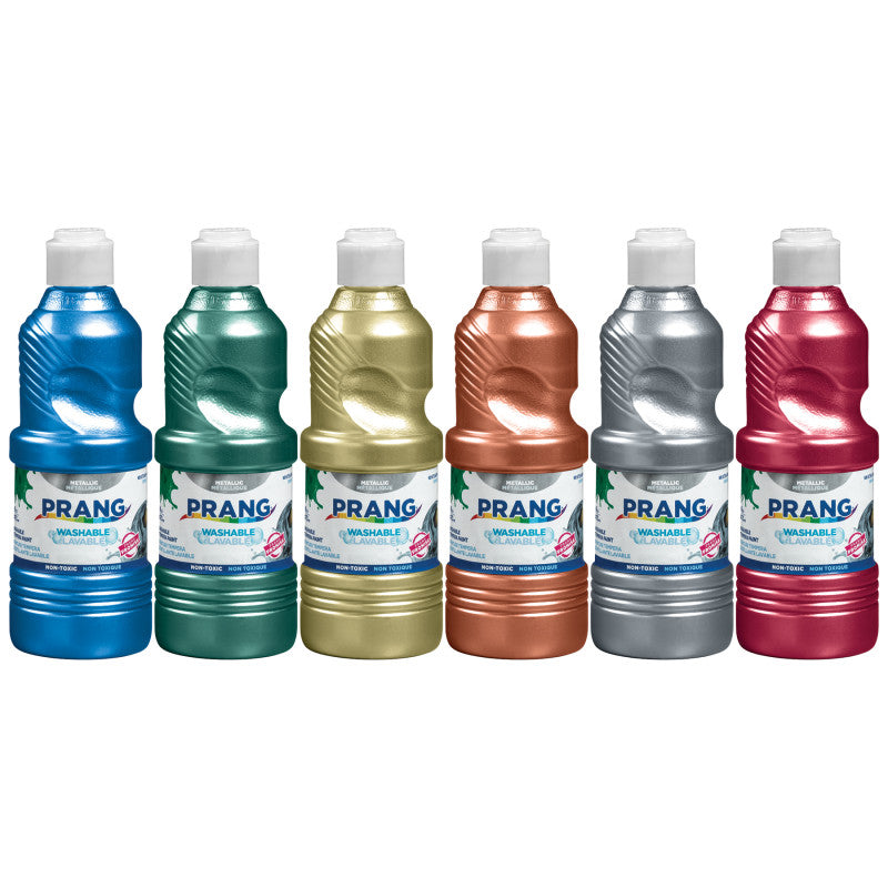 Washable Ready-to-Use Tempera Paint, 16 oz, Metallic, 6 Colors