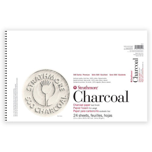 500 Series Charcoal Paper Pad, 24 Sheet, 12x18 inch, 1 Count