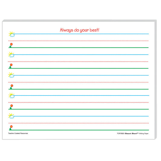Smart Start K-1 Writing Paper: 100 Sheets