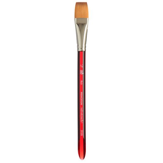 Velvetouch Wash Brush, Synthetic Bristles, Short Handle Mixed Media Paintbrush, Scarlet, Size 3/4 inch, 1 Count