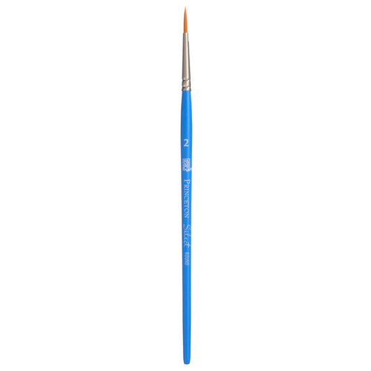 Select Artiste Round Brush, Synthetic Bristles, Short Handle Mixed Media Paintbrush, Jewel Blue, Size 2, 1 Count