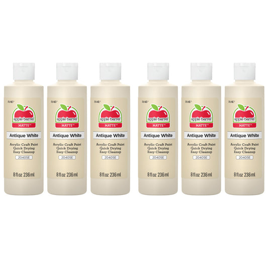 Acrylic Paint Matte, 8oz., Antique White, Pack of 6