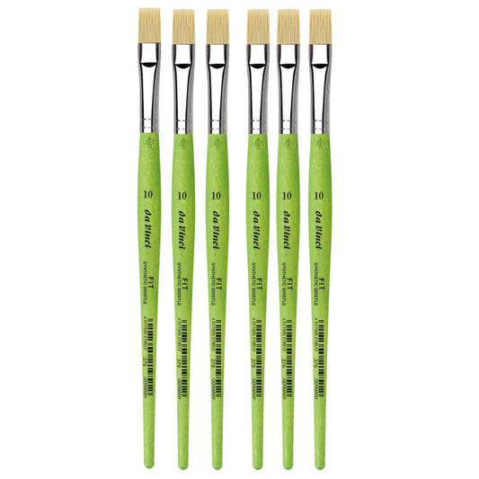 FIT Synthetics Student Brush, Synthetic, Acrylic & Oil, Flat, Series 379, Size 10, Pack of 6