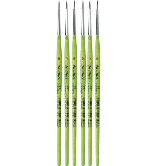 FIT Synthetics Student Brush, Synthetic, Acrylic & Tempera, Round, Series 373, Size 0, Pack of 6