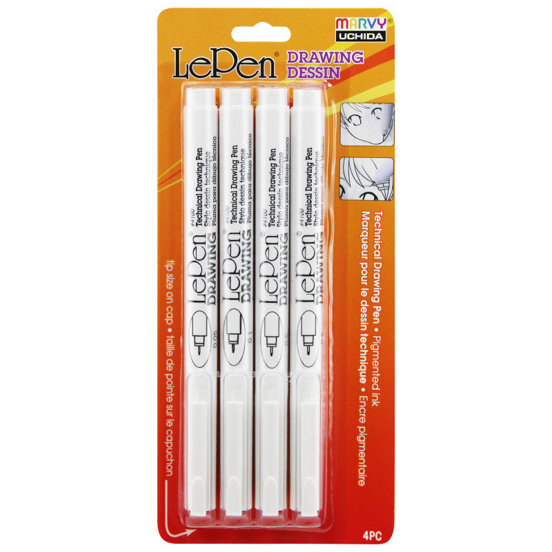 LePen® Drawing Pens, Pack of 4