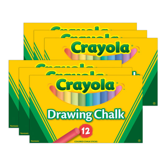 Colored Drawing Chalk, 12 Colors Per Pack, 6 Packs
