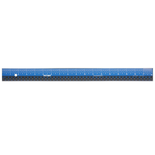 Easy Read™ Ruler, Stainless Steel, Blue/Black, 18"
