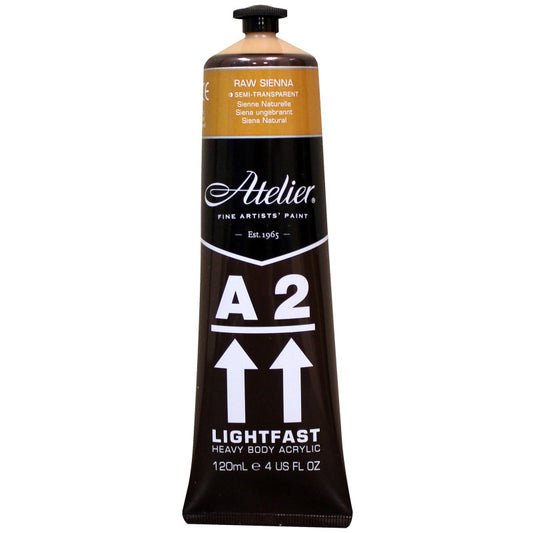 A2 Heavy Body Lightfast Artist Acrylic, 4 oz., Raw Sienna