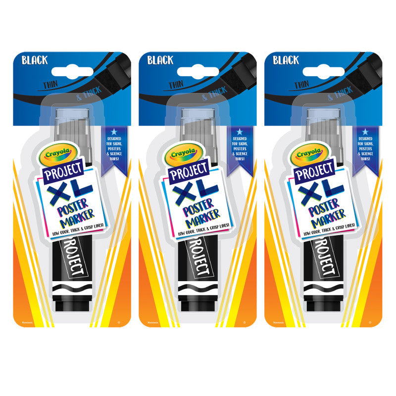 Project XL Poster Marker, Black, Single, Pack of 3