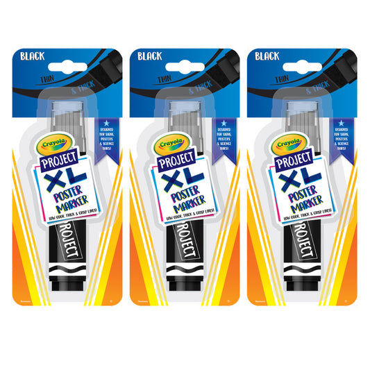 Project XL Poster Marker, Black, Single, Pack of 3