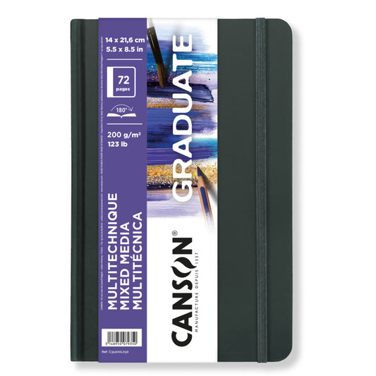 Graduate Mixed Media Art Book, Hard Cover Binding, 36 Sheet, 5.5x8.5 inch, 1 Count