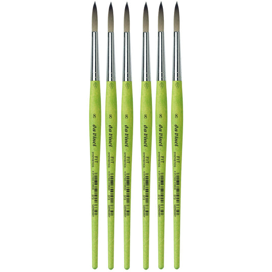 FIT Synthetics Student Brush, Synthetic, Acrylic & Tempera, Round, Series 373, Size 8, Pack of 6