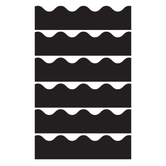Black Scalloped Border, 39 Feet Per Pack, 6 Packs