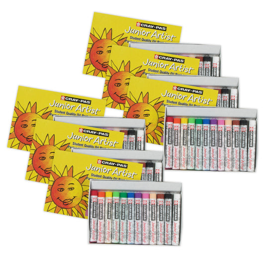 Cray-Pas Junior Artist Oil Pastels, Assorted Colors, 12 Per Set, 6 Sets