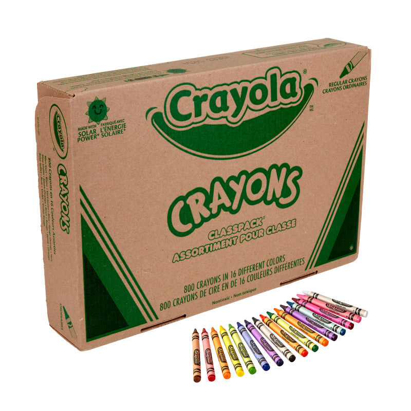 Crayon Classpack®, Reg Size, 16 Colors, Pack of 800