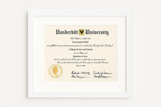 SIMPLE WHITE FRAME FOR 8.5x11 DIPLOMA