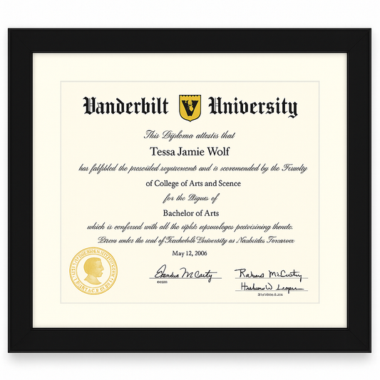 SIMPLE BLACK FRAME FOR 8.5x11 DIPLOMA