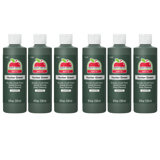 Acrylic Paint Matte, 8oz., Hunter Green, Pack of 6
