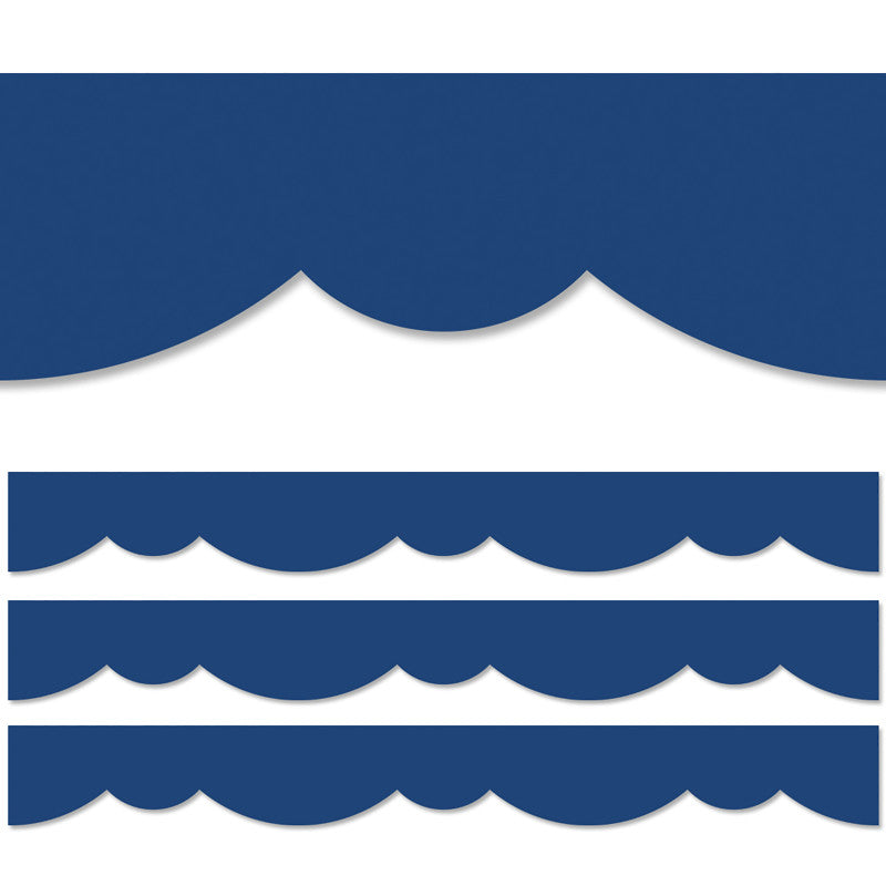 Blue Stylish Scallops EZ Border, 48 Feet, 3 Packs