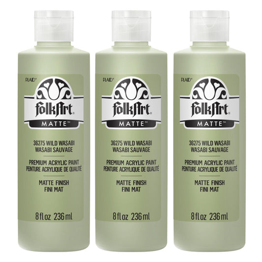 Acrylic Paint Matte, 8oz., Wild Wasabi, Pack of 3
