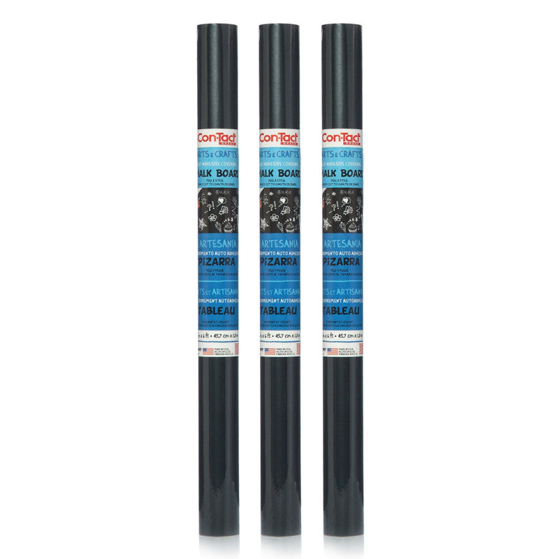 Adhesive Chalkboard Roll, 18" x 6', 3 Rolls