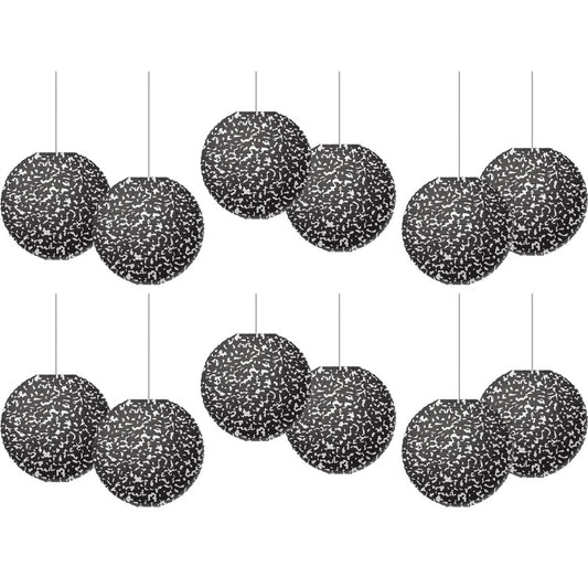 Composition 8" Hanging Paper Lanterns, 6 Per Pack, 2 Packs