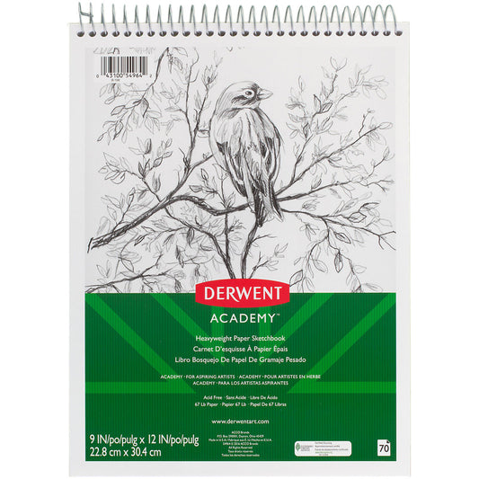 Derwent Academy™ Wirebound Sketchbook 9" x 12", 70CT