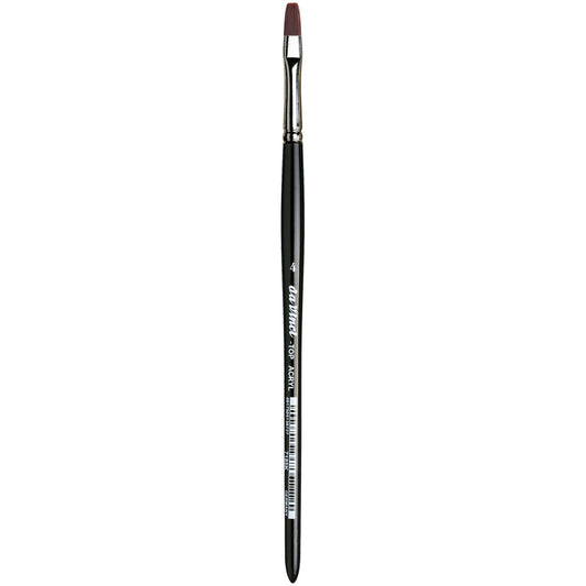 TOP-ACRYL Bright Red-Brown Brush, Synthetic, Acrylic & Oil, Flat, Series 7185K, Size 4