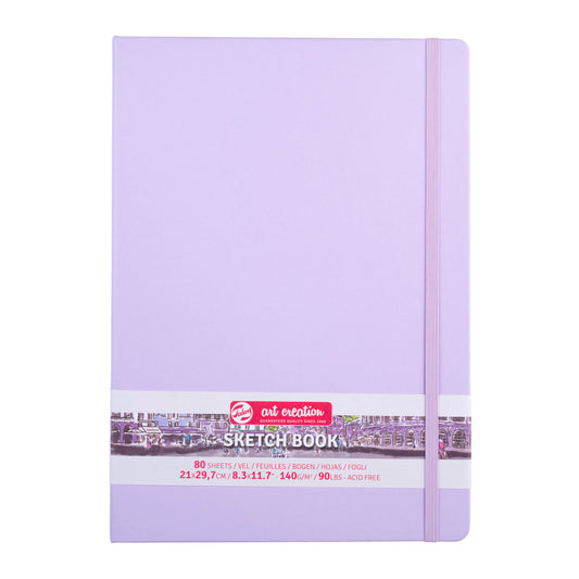 Sketchbook, 80 Sheets, 90lbs, Pastel Violet Cover, 8.3" x 11.7" (A4)