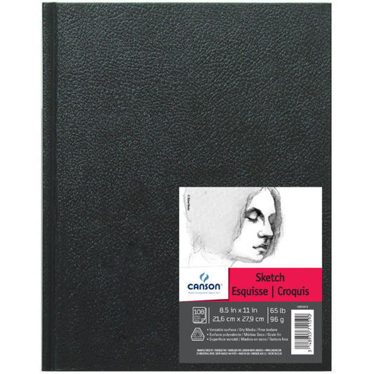 Artist Series Sketch Art Book, Black Cover, Hardbound, 108 Sheet, 8.5x11 inch, 1 Count