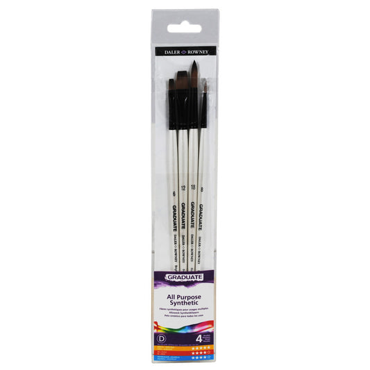 Graduate All Purpose Brush Set, Synthetic, 4 Pieces