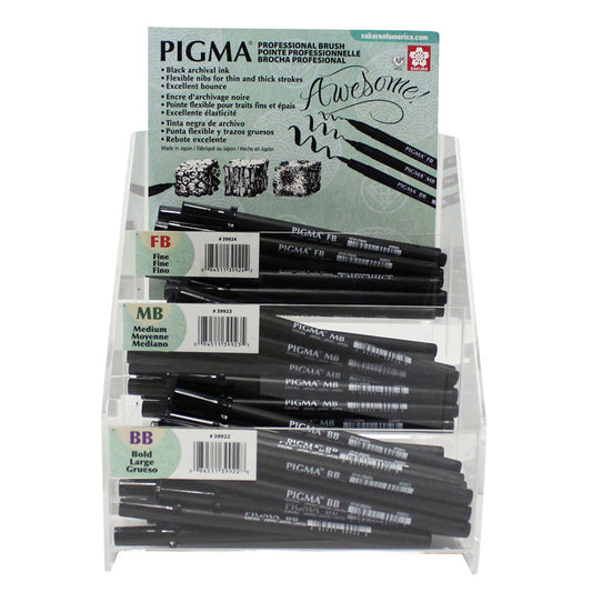 Pigma Professional Brush Pen, Assorted Sizes, 72-Pack