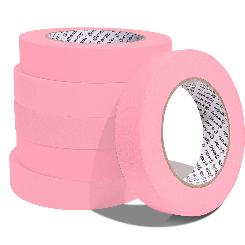 Masking Tape, 1" x 60 Yards, Pink, Pack of 6
