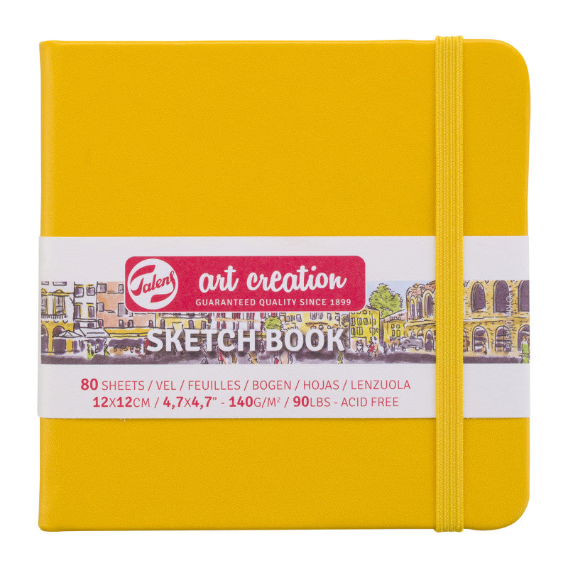 Sketchbook, 80 Sheets, 90lbs, Golden Yellow Cover, 4.7" x 4.7"