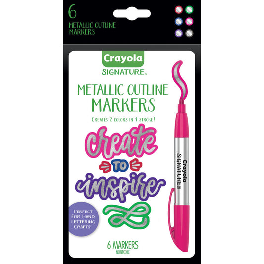 Metallic Outline Markers, Pack of 6