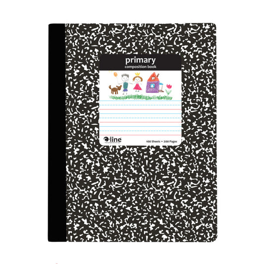 Composition Notebook, Primary Ruled, Black Marble