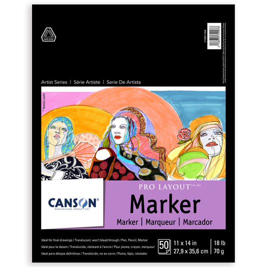 Artist Series Pro Layout Marker Pad, Foldover Binding, 50 Sheet, 11X14 inch, 1 Count