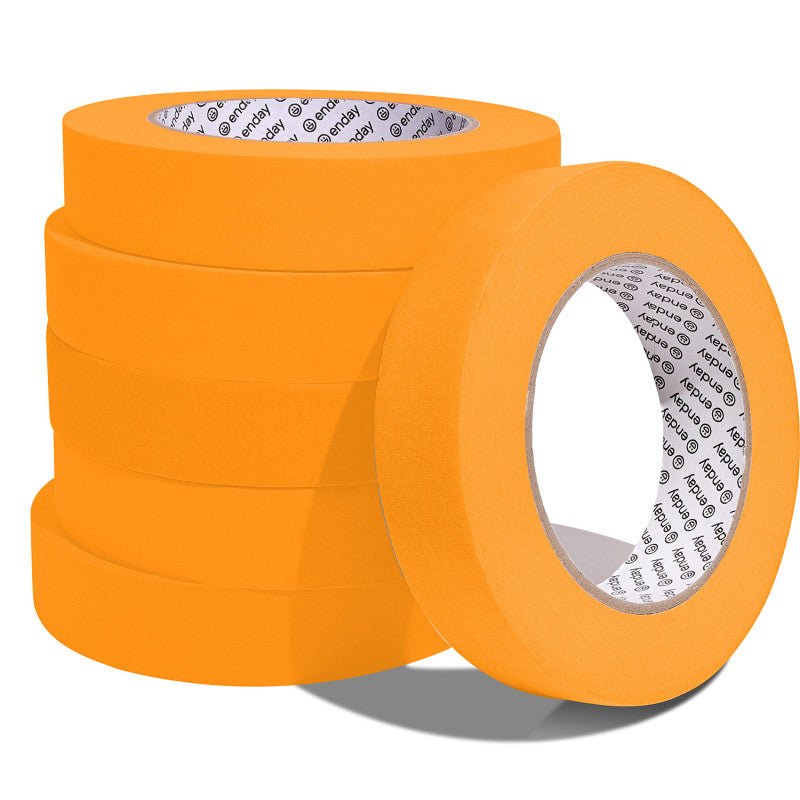 Masking Tape, 1" x 60 Yards, Orange, Pack of 6