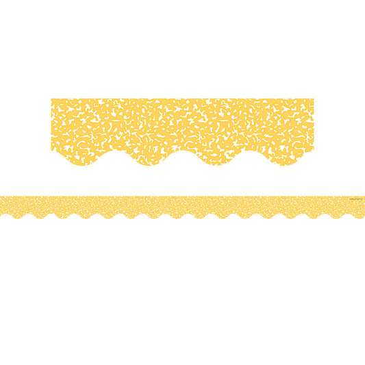 Composition Yellow Scalloped Border Trim, 35 Feet
