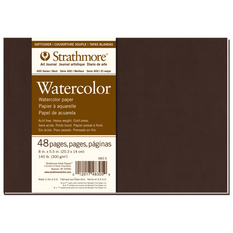 400 Series Art Journal Watercolor Paper, Soft Cover Binding, 48 Page/24 Sheet, 8x5.5 inch, 1 Count
